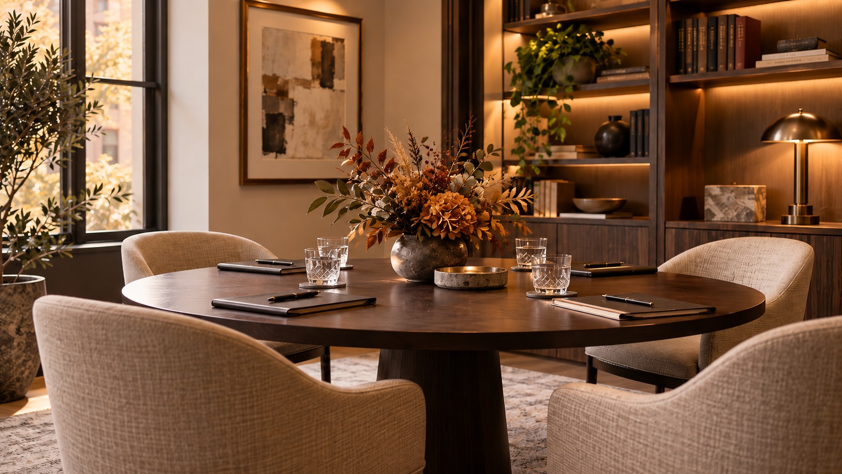 Aubrey International meeting room prepared for a workplace discussion